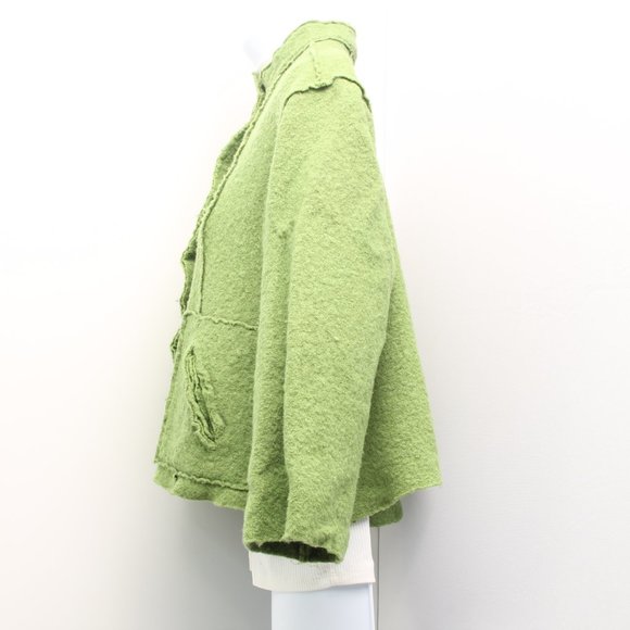 Wool Button-Down Jacket Size M Green - Picture 5 of 9